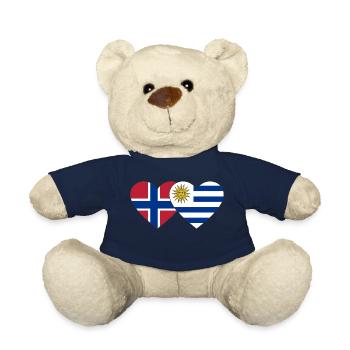 Norway Uruguay Heart Flag - Teddy Bear - french navy - Front