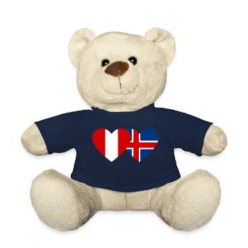 Pérou Islande Drapeau du Cœur - Nounours - bleu marine - Devant
