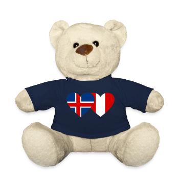 Islande Pérou Drapeau du Cœur - Nounours - bleu marine - Devant