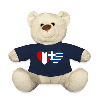 Pérou Grèce Drapeau du cœur - Nounours - bleu marine - Devant