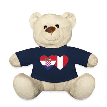 Croatie Pérou Drapeau du Cœur - Nounours - bleu marine - Devant
