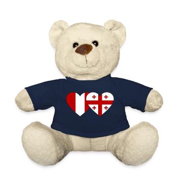 Pérou Géorgie Drapeau du cœur - Nounours - bleu marine - Devant