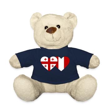 Géorgie Pérou Drapeau du cœur - Nounours - bleu marine - Devant