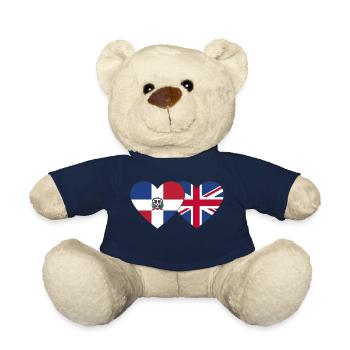Dominican Republic England Flag - Teddy Bear - french navy - Front