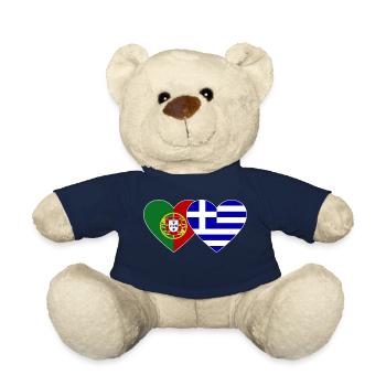 Portugal Greece Flag Heart - Teddy Bear - french navy - Front