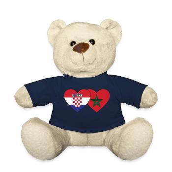 Kroatien Marokko Flagge Herz - Teddy - French Navy - Vorne