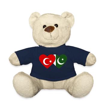 Turkey Pakistan Flag Heart - Teddy Bear - french navy - Front
