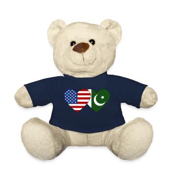 USA Pakistan Flag Heart - Teddy Bear - french navy - Front