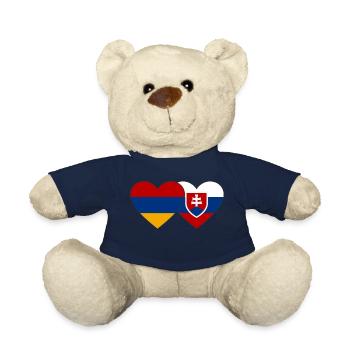 Armenien Slowakei Flagge Herz - Teddy - French Navy - Vorne