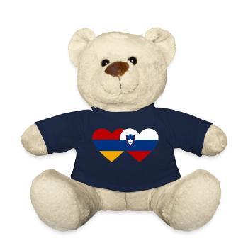 Armenien Slowenien Flagge Herz - Teddy - French Navy - Vorne