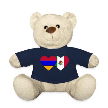 Armenia Mexico Flag Heart - Teddy Bear - french navy - Front