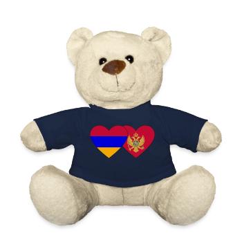 Armenien Montenegro Flagge Herz - Teddy - French Navy - Vorne