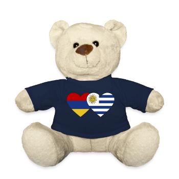 Armenia Uruguay Flag Heart - Teddy Bear - french navy - Front