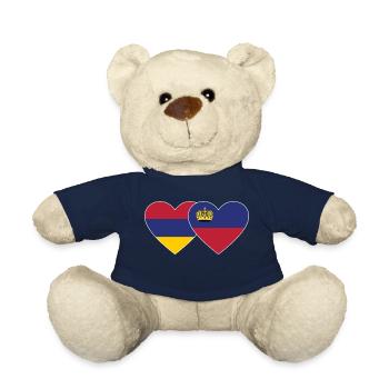 Armenien Liechtenstein Flagge Herz - Teddy - French Navy - Vorne