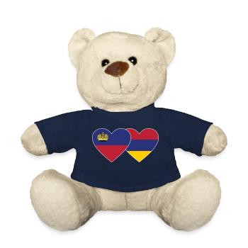 Liechtenstein Armenien Flagge Herz - Teddy - French Navy - Vorne