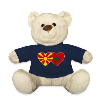 Makedonien Marokko Flagge Herz - Teddy - French Navy - Vorne