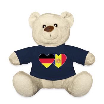 Deutschland Andorra Flagge Herz - Teddy - French Navy - Vorne