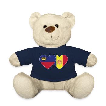 Liechtenstein Andorra Flagge Herz - Teddy - French Navy - Vorne