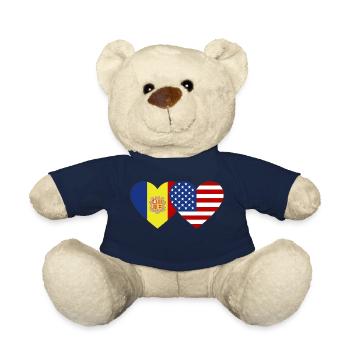 Andorra USA Flagge Herz - Teddy - French Navy - Vorne