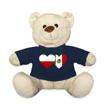 Poland Mexico Flag Heart - Teddy Bear - french navy - Front