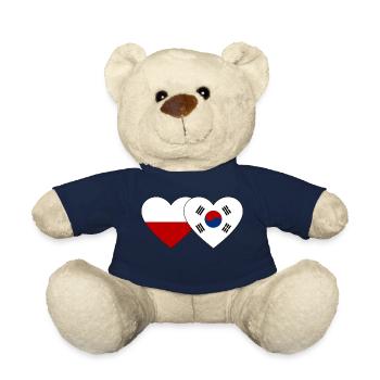 Polen Südkorea Flagge Herz - Teddy - French Navy - Vorne