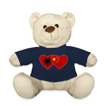 Albania China Heart Flag - Teddy Bear - french navy - Front