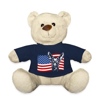 Pharaon Dog America Flag Chien Chiens Wilsigns - Nounours - bleu marine - Devant