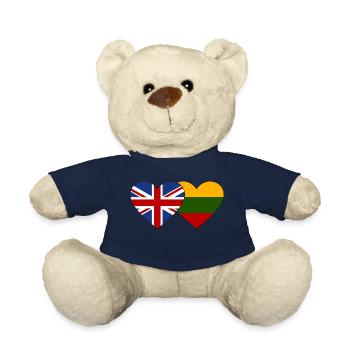 Großbritannien Litauen Flagge Herz - Teddy - French Navy - Vorne
