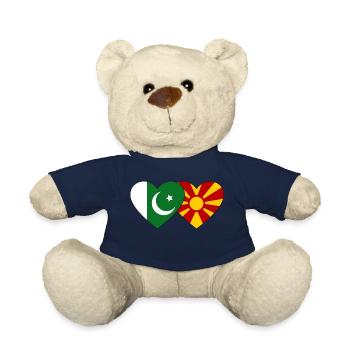 Pakistan Mazedonien Flagge Herz - Teddy - French Navy - Vorne