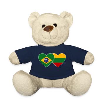 Brasilien Litauen Flagge Herz - Teddy - French Navy - Vorne