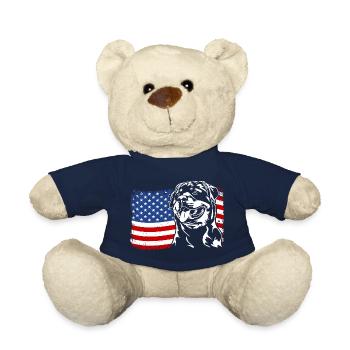 Rottweiler America Flag Dog Dogs Wilsigns - Teddy Bear - french navy - Front