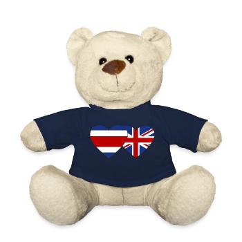 Costa Rica Großbritannien Flagge Herz - Teddy - French Navy - Vorne