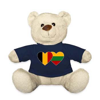 Belgien Litauen Flagge Herz - Teddy - French Navy - Vorne