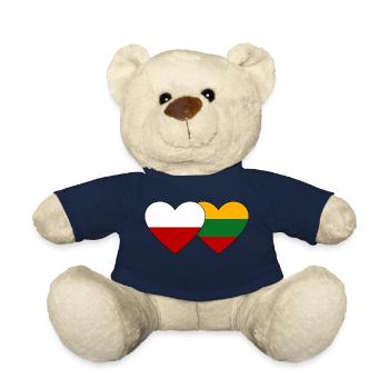 Polen Litauen Flagge Herz - Teddy - French Navy - Vorne