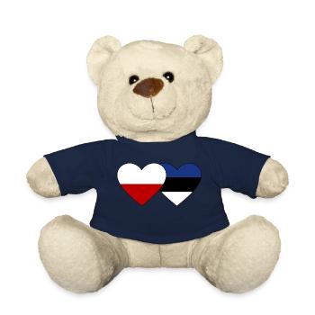Polen Estland Flagge Herz - Teddy - French Navy - Vorne