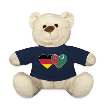 Deutschland Turkmenistan Flagge Herz - Teddy - French Navy - Vorne