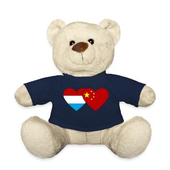 Cœur du drapeau luxembourgeois de la Chine - Nounours - bleu marine - Devant