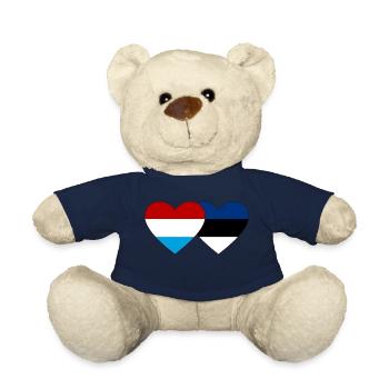 Luxemburg Estland Flagge Herz - Teddy - French Navy - Vorne