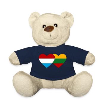 Luxemburg Litauen Flagge Herz - Teddy - French Navy - Vorne