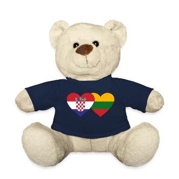 Kroatien Litauen Flagge Herz - Teddy - French Navy - Vorne