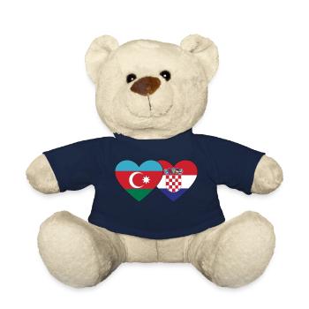 Azerbaijan Croatia Flag Heart - Teddy Bear - french navy - Front