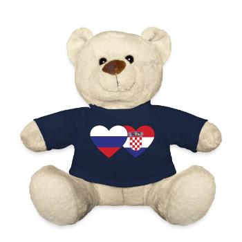 Russia Croatia flag heart - Teddy Bear - french navy - Front