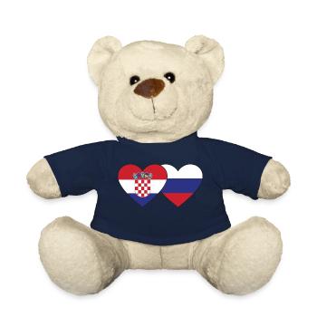 Croatie Russie drapeau coeur - Nounours - bleu marine - Devant