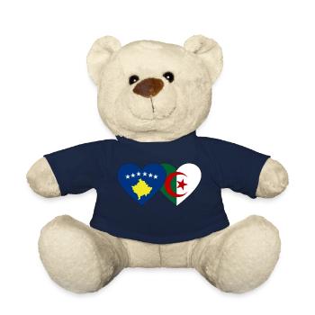 Kosovo Algerien Flagge Herz - Teddy - French Navy - Vorne