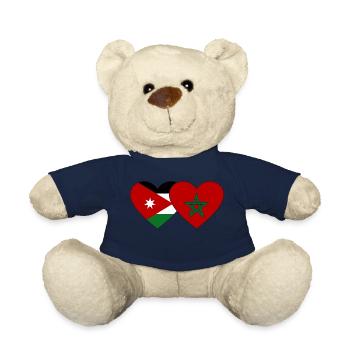 Jordanien Marokko Flagge Herz - Teddy - French Navy - Vorne