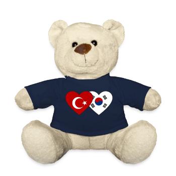 Türkei Südkorea Flagge Herz - Teddy - French Navy - Vorne