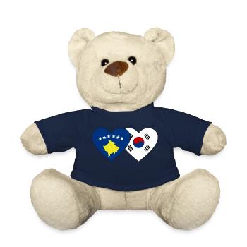 Kosovo Südkorea Flagge Herz - Teddy - French Navy - Vorne