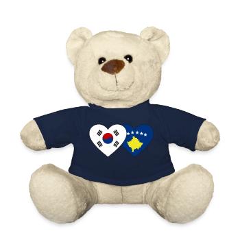 Südkorea Kosovo Flagge Herz - Teddy - French Navy - Vorne