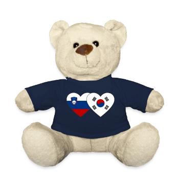 Slowenien Südkorea Flagge Herz - Teddy - French Navy - Vorne