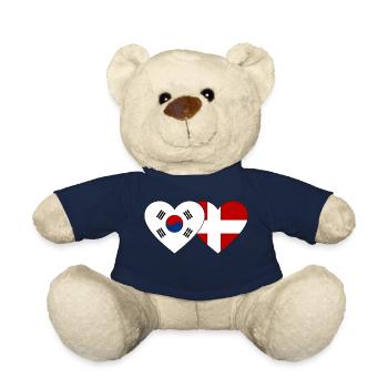 Südkorea Dänemark Flagge Herz - Teddy - French Navy - Vorne